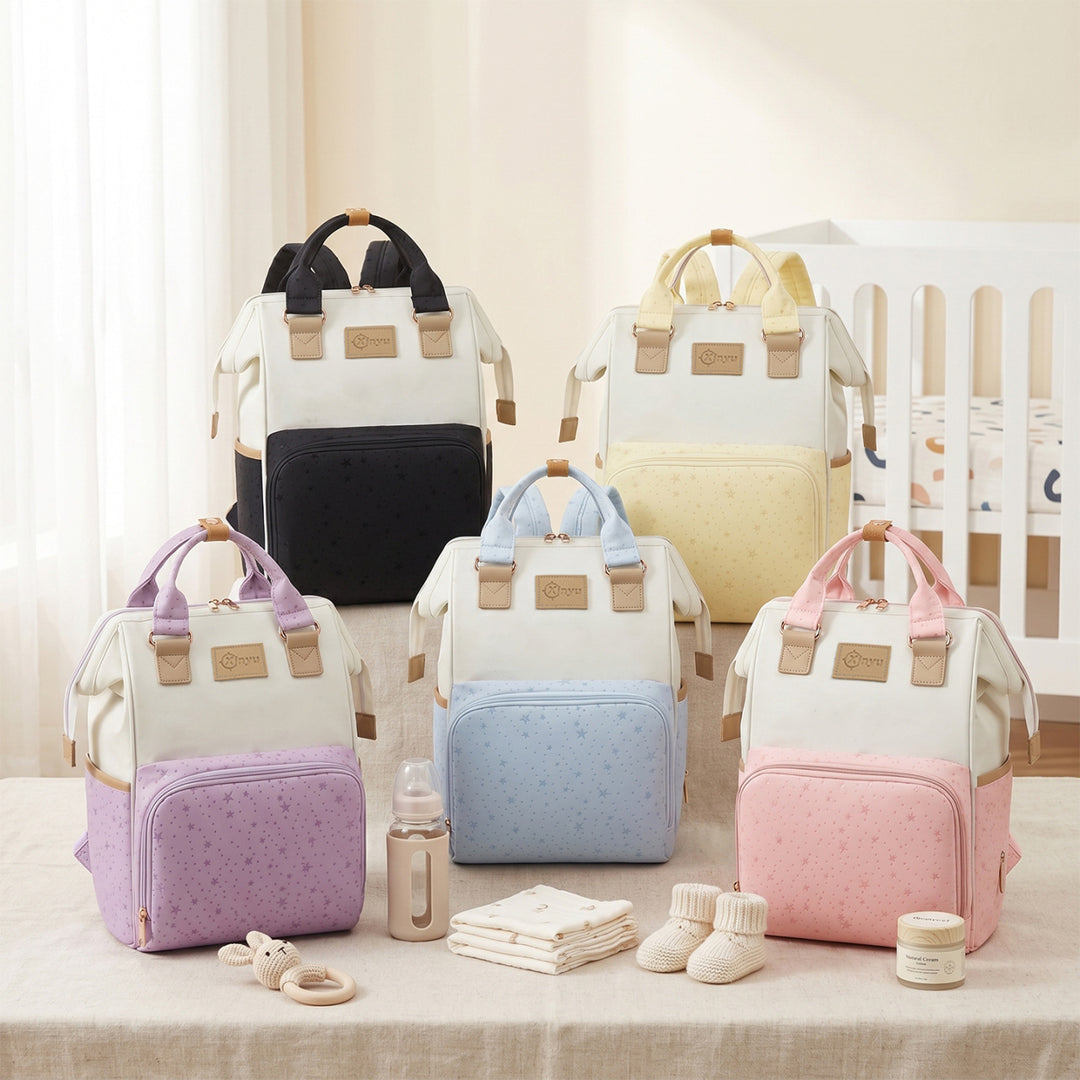 Starry Print Multi-Functional Diaper and Travel Backpack Stornfield