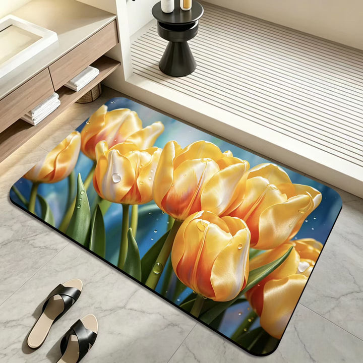 Floral-Themed Bath Mat