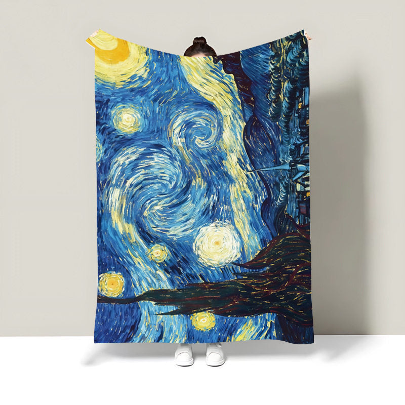 Artistic Floral Print Throw Blanket
