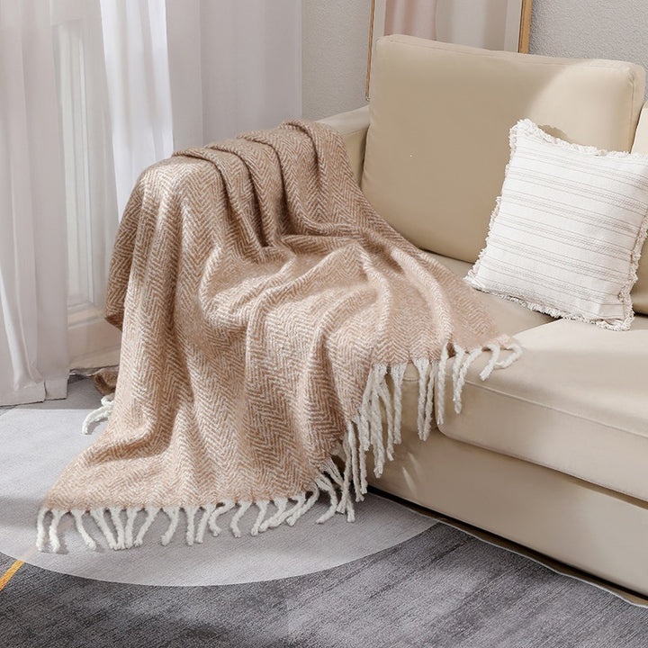 Herringbone Woven Throw Blanket