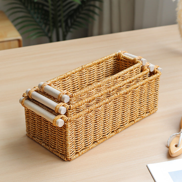 Unisex Rectangular Basket made of woven natural material Stornfield