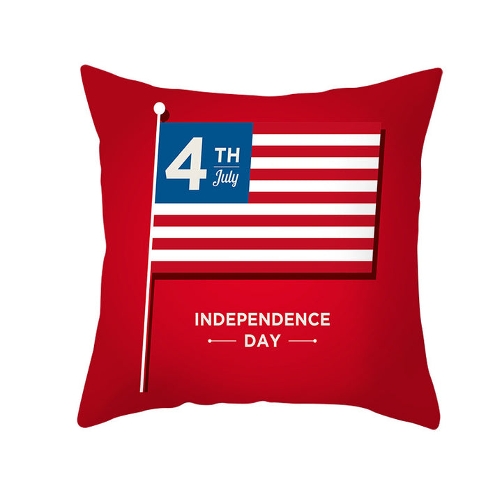 Patriotic Independence Day Cotton Canvas Throw Pillow Cover