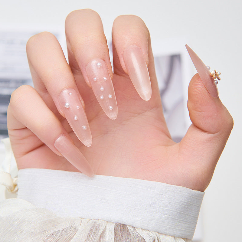 Elegant artificial nail tips with pearl details Stornfield