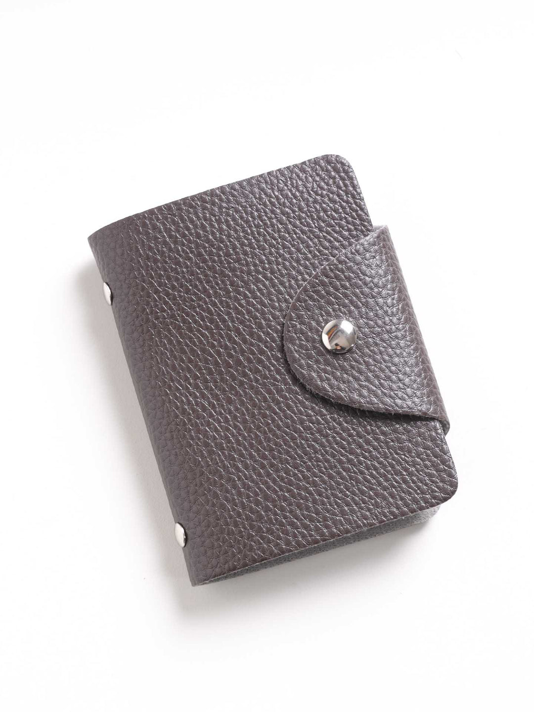 Compact Textured Leather Card Wallet