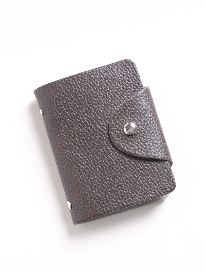 Compact Textured Leather Card Wallet