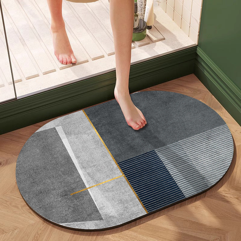 Textured Geometric Bath Mat Stornfield