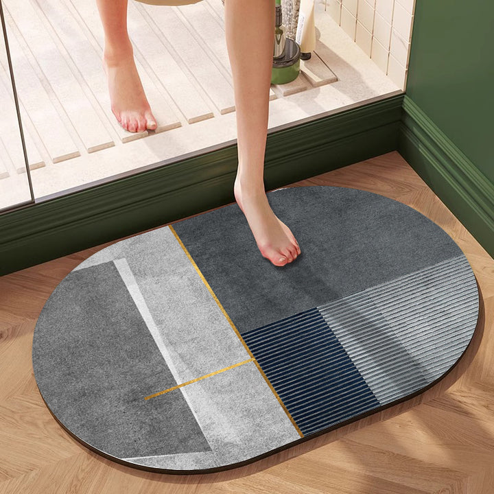 Textured Geometric Bath Mat Stornfield