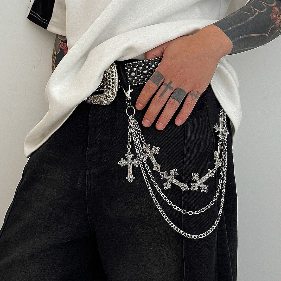 Fashionable chain belt with cross pendants Stornfield