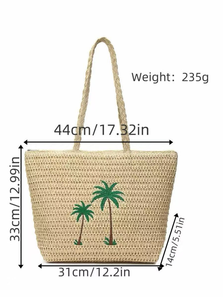 Beach bag with handcrafted palm pattern Stornfield