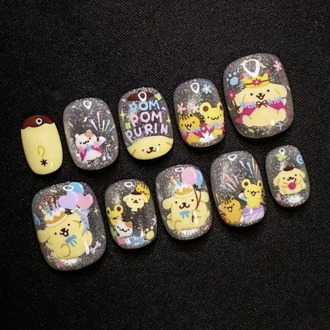 Whimsical Character Press-On Nail Art Set Stornfield