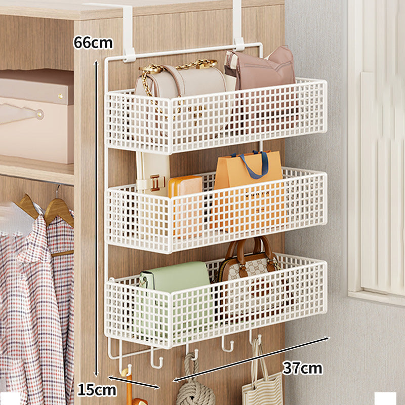 Overdoor Mesh Storage Organizer with Hooks