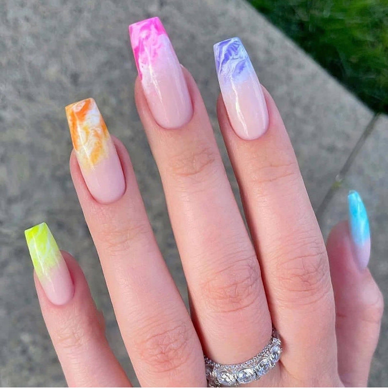 Marbled Acrylic Press-On Nails Stornfield