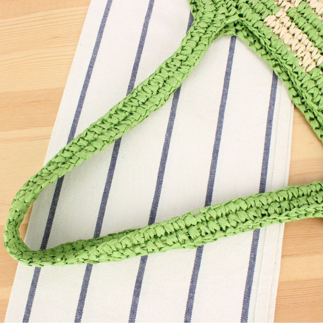 Large straw shopper with creative striped patterns Stornfield