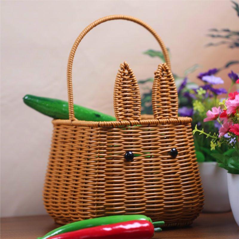 Whimsical Rabbit-Shaped Woven Basket Stornfield