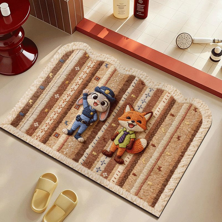 Cartoon-Themed Bath Mat