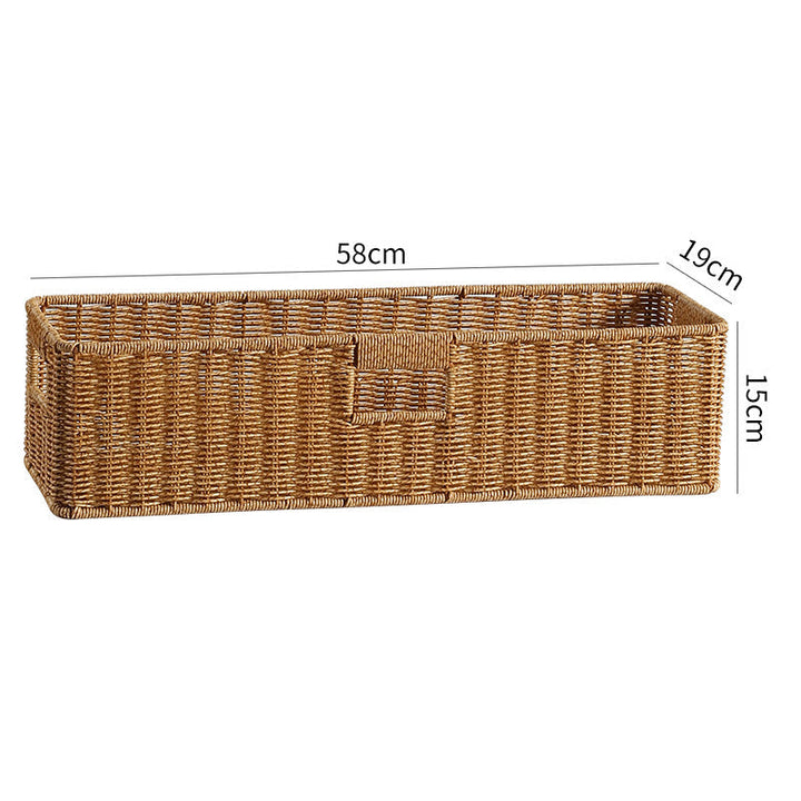 Handwoven Rectangular Storage Basket with Cut-Out Handles Stornfield