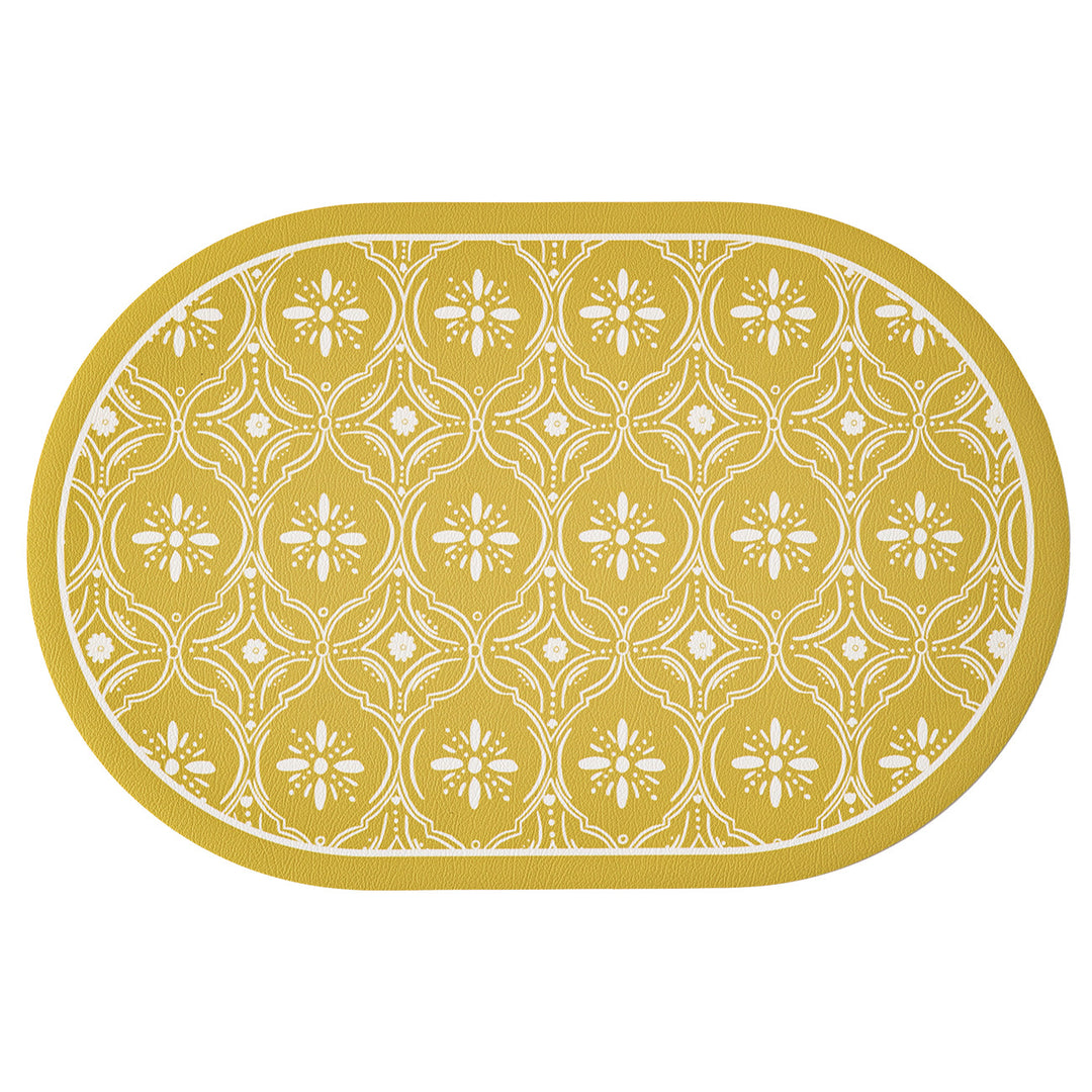 Round decorative rug with floral animal illustration and fine jacquard structure Stornfield