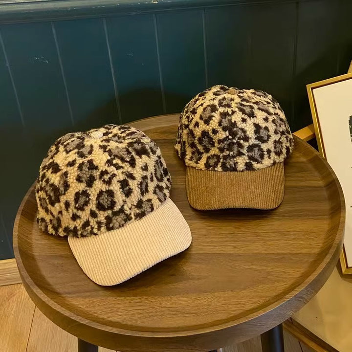 Women's Leopard Print Fleece Baseball Cap Stornfield