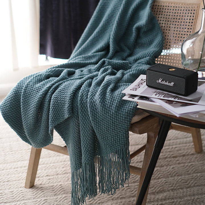 Handwoven Fringe Throw Blanket