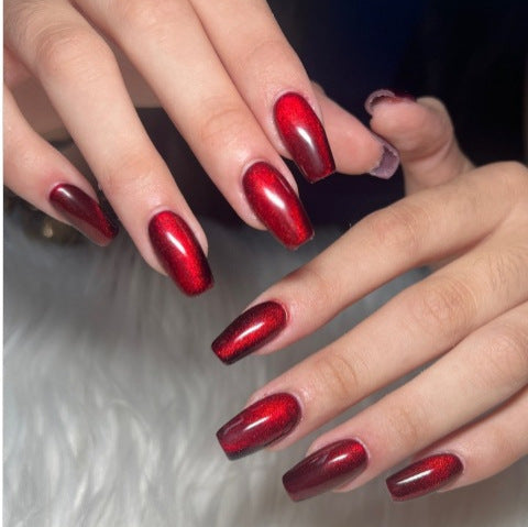 Glossy Deep Red Press-On Nails Stornfield
