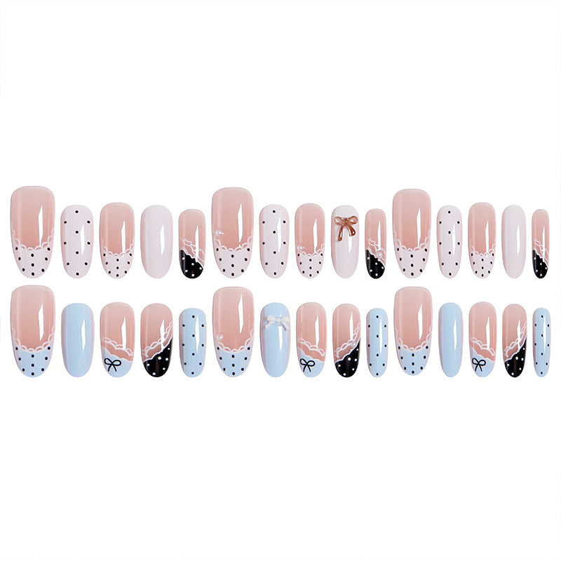 Artificial nail set with elegant accents and fine designs Stornfield