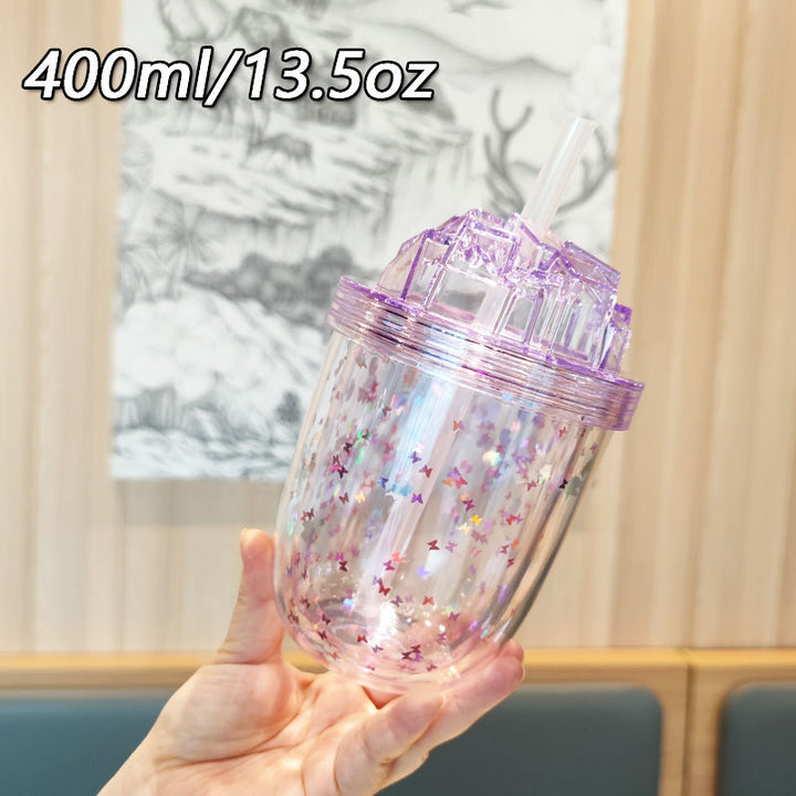 Women's Glittering Drinking Cups with Straw Stornfield