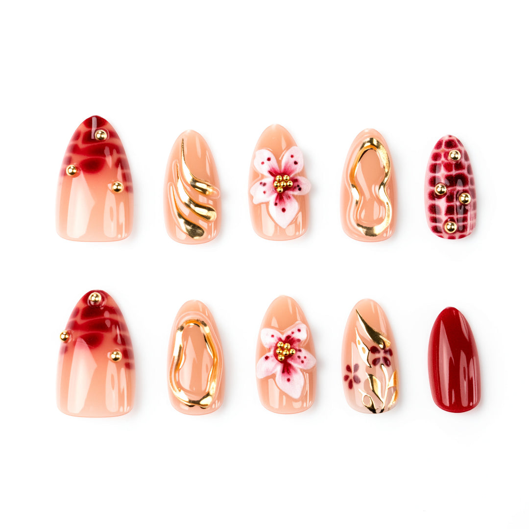 Decoratively Designed False Nail Art
