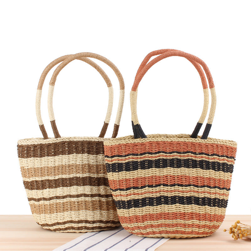Basket bag with fashionable stripe pattern Stornfield