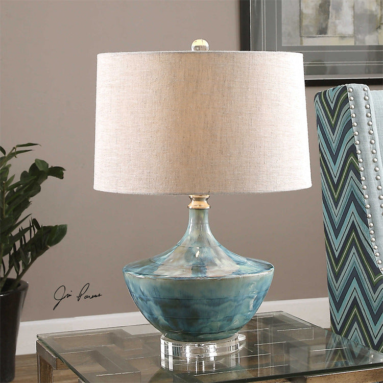 Decorative Table Lamp with Artistic Glass Design