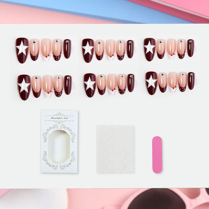 Artificial nail set with star motifs Stornfield