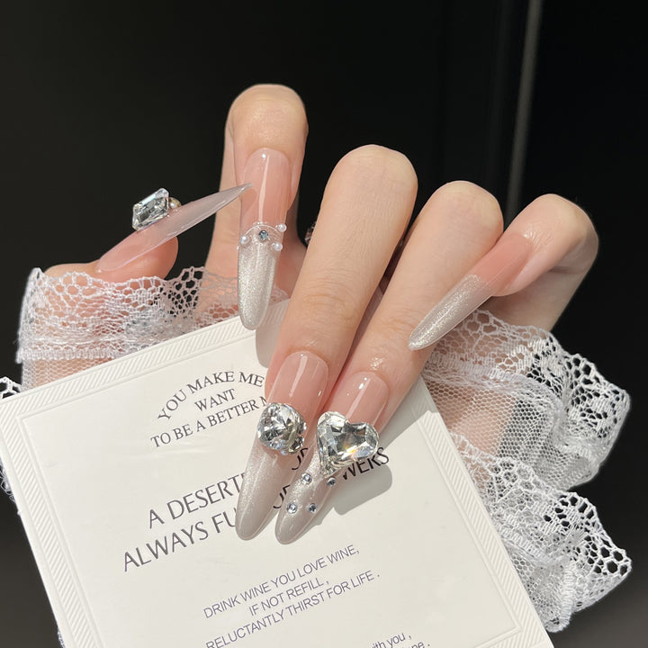 Crystal-Embellished Press-On Nail Extensions Stornfield