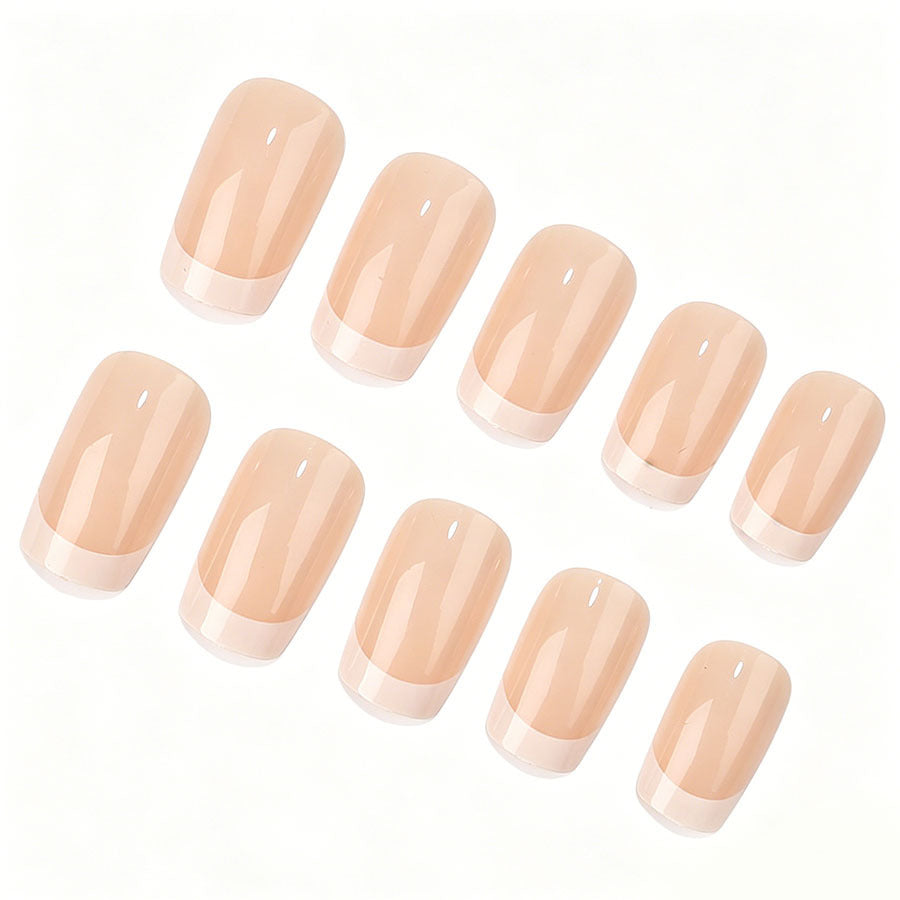 Artificial nail set with stylish French design and elegant shine Stornfield