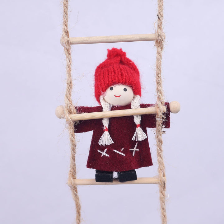 Decorative ladder with Christmas figures