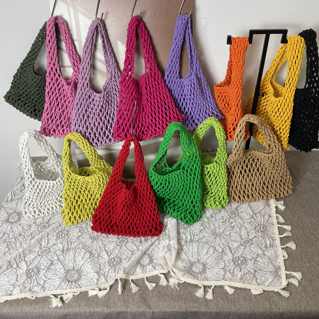 Hand-knotted tote bag in modern design Stornfield