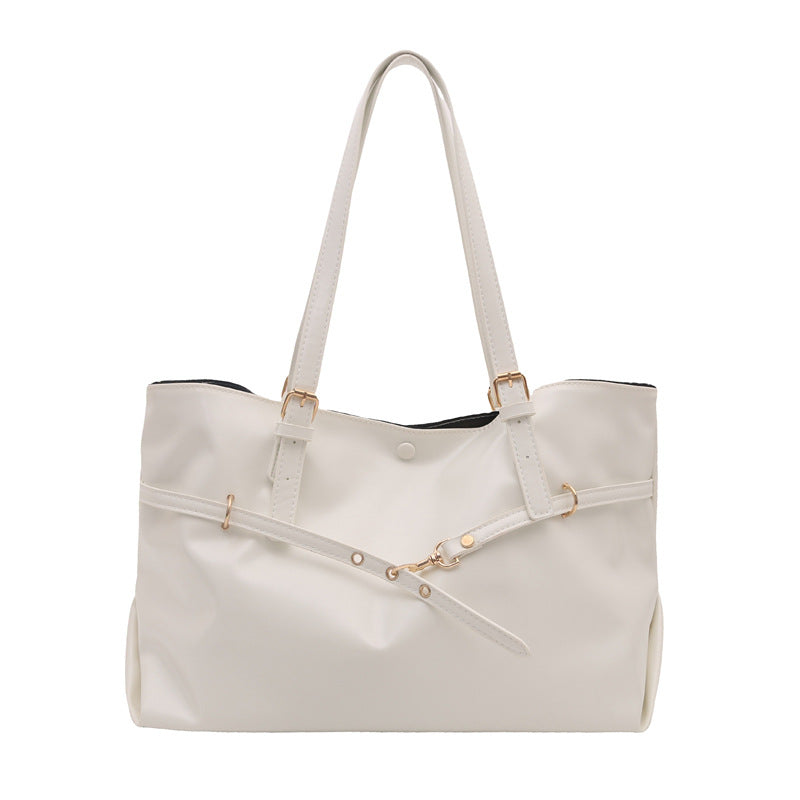 Sleek Structured Vegan Leather Tote