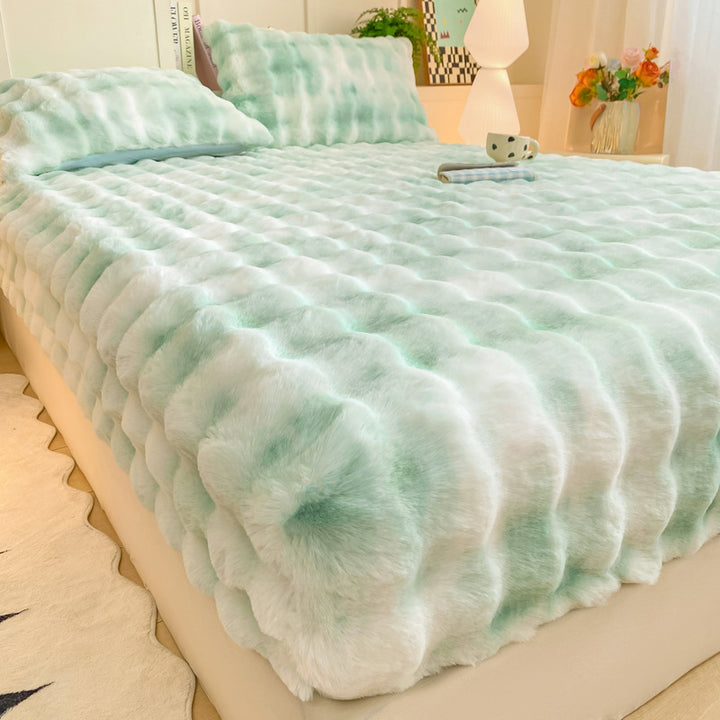 Plush Textured Furry Bedspread