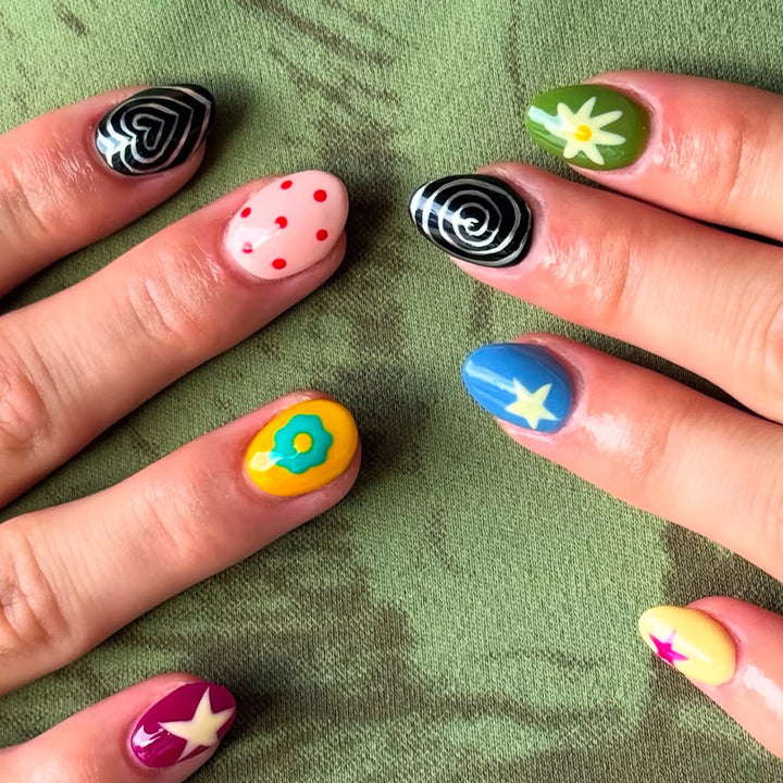 Artificial nails with colorful and creative designs Stornfield