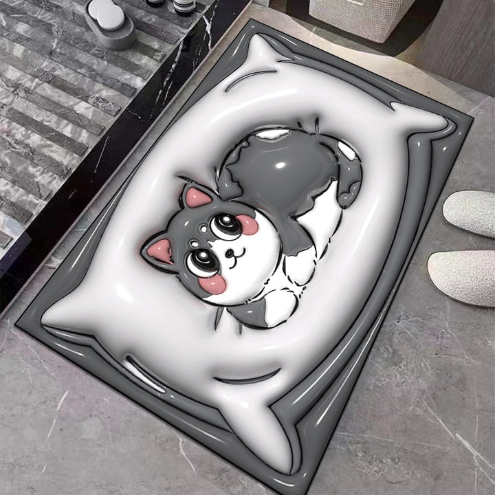 Cute Cartoon Cat Shape Bath Mat Stornfield
