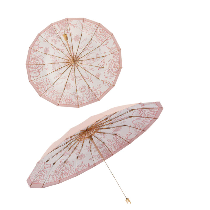 Women's Foldable UV Protection Umbrella with Floral Patterns Stornfield