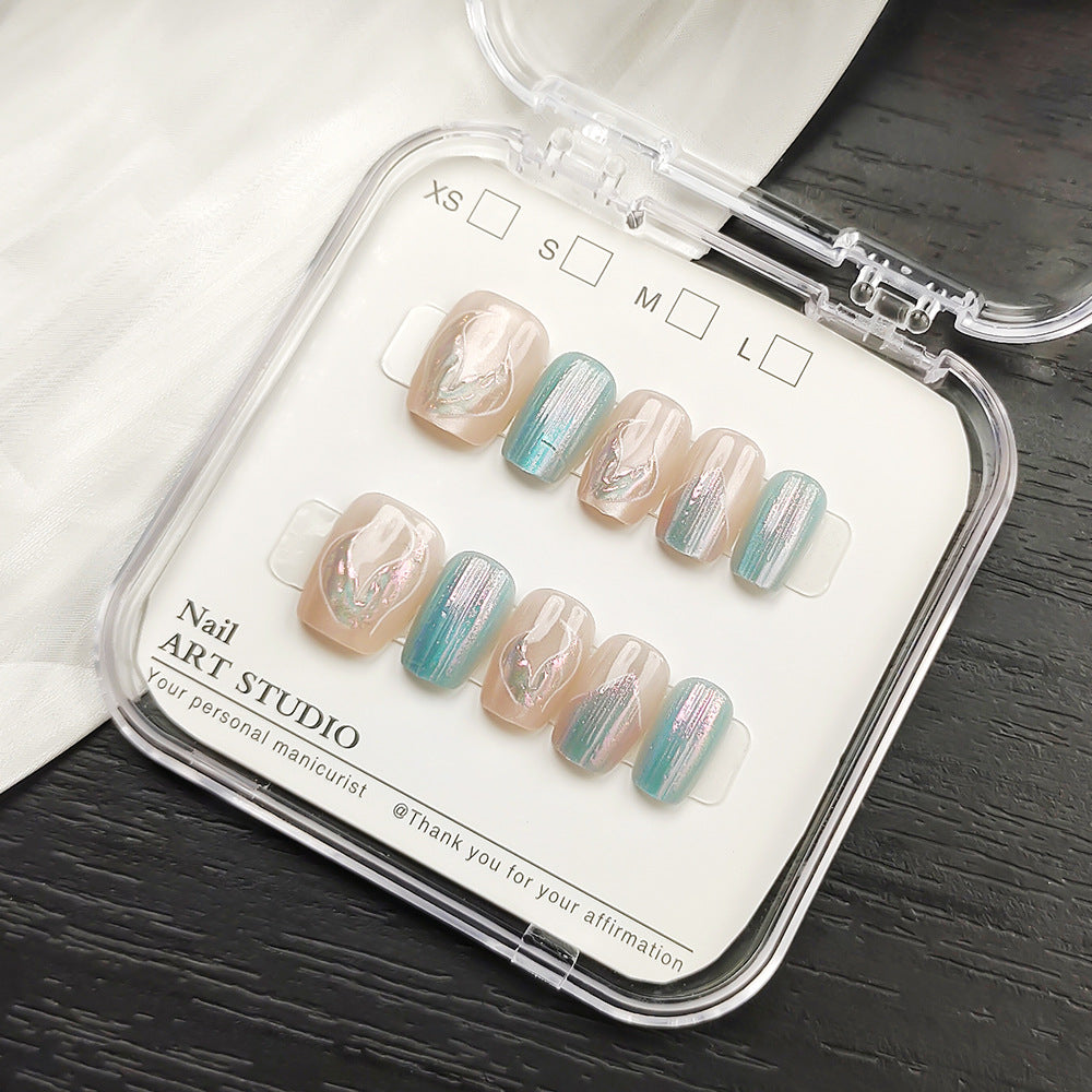 Glamorous artificial nails with holographic effect Stornfield