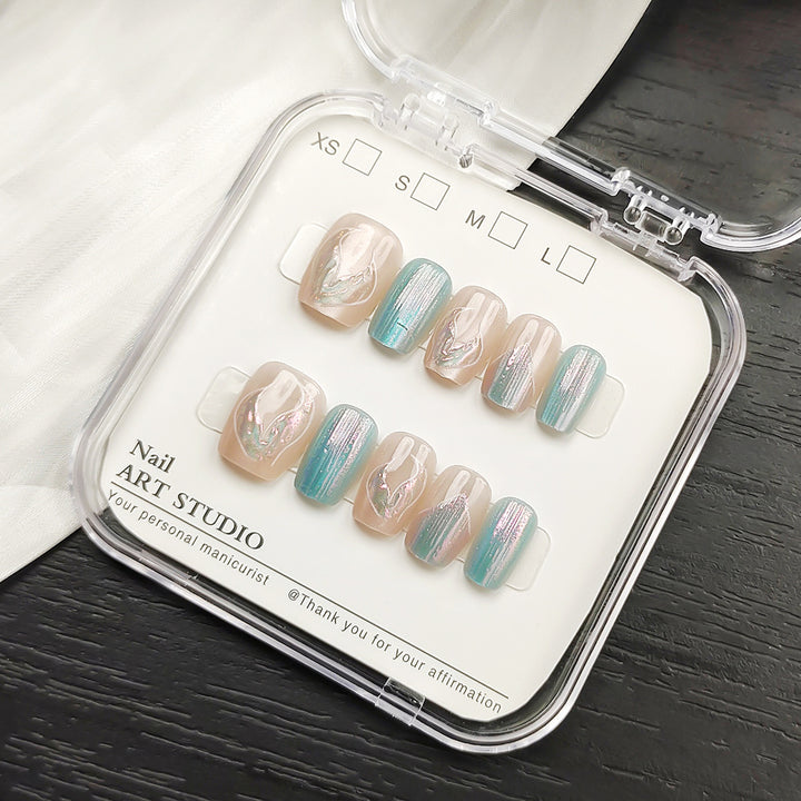 Glamorous artificial nails with holographic effect Stornfield