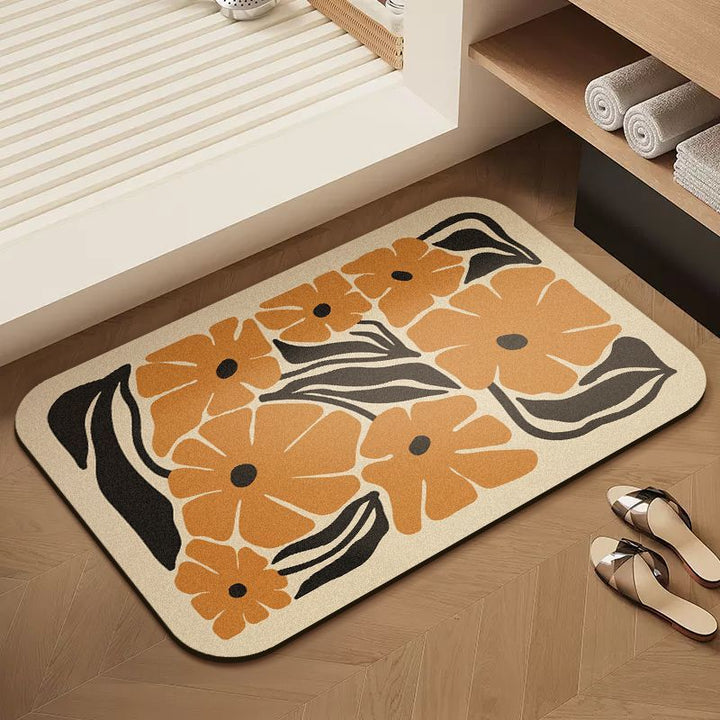 Floral Patterned Soft Bath Mat