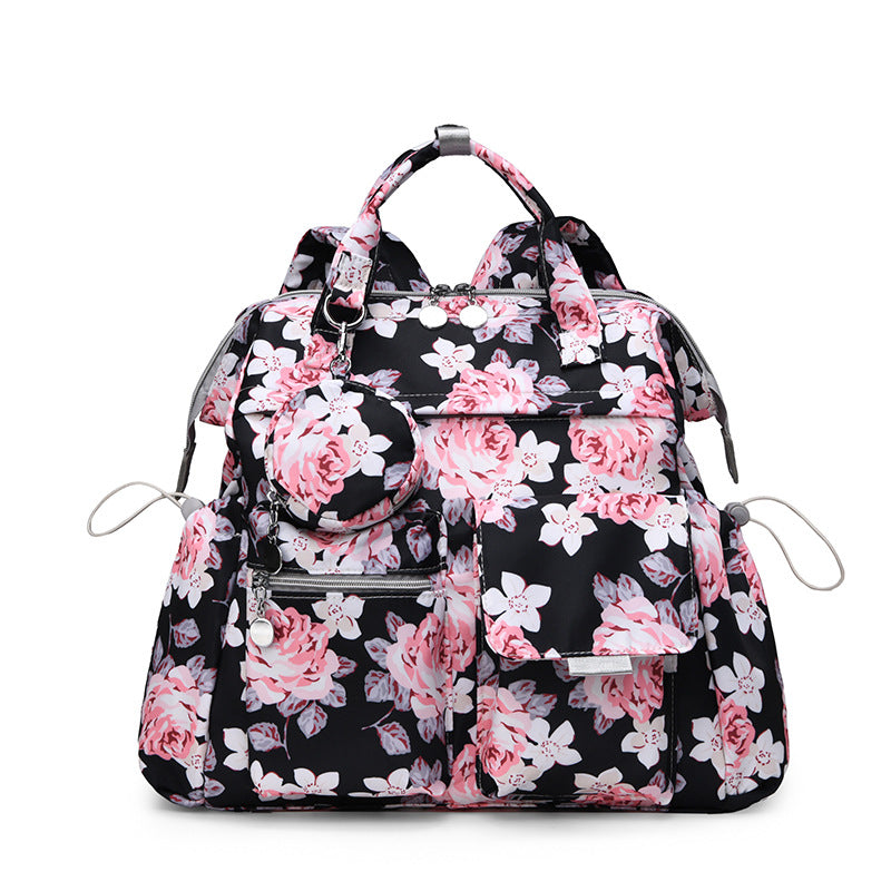 Multi-Pocket Floral Design Backpack Stornfield