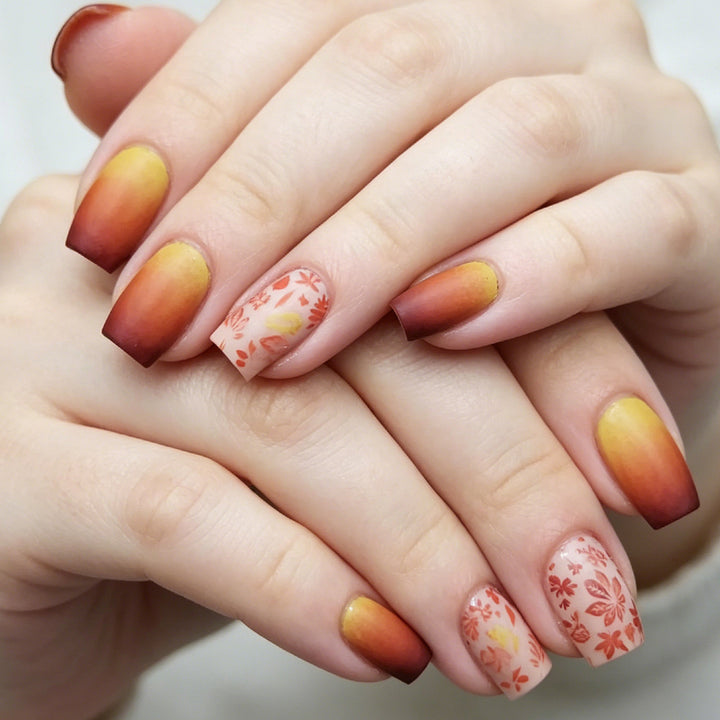 Artistic Gradient Floral Nail Design Stornfield