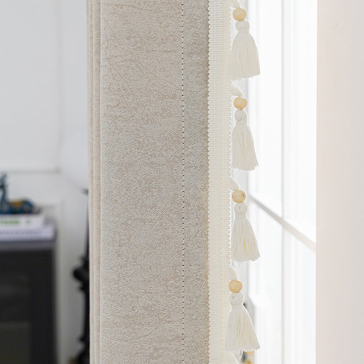 Decorative curtain with tassel trim Stornfield
