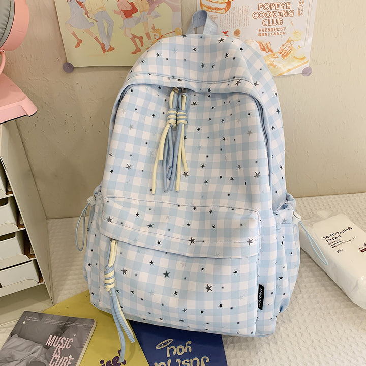 Versatile Checkered Pattern Backpack Stornfield
