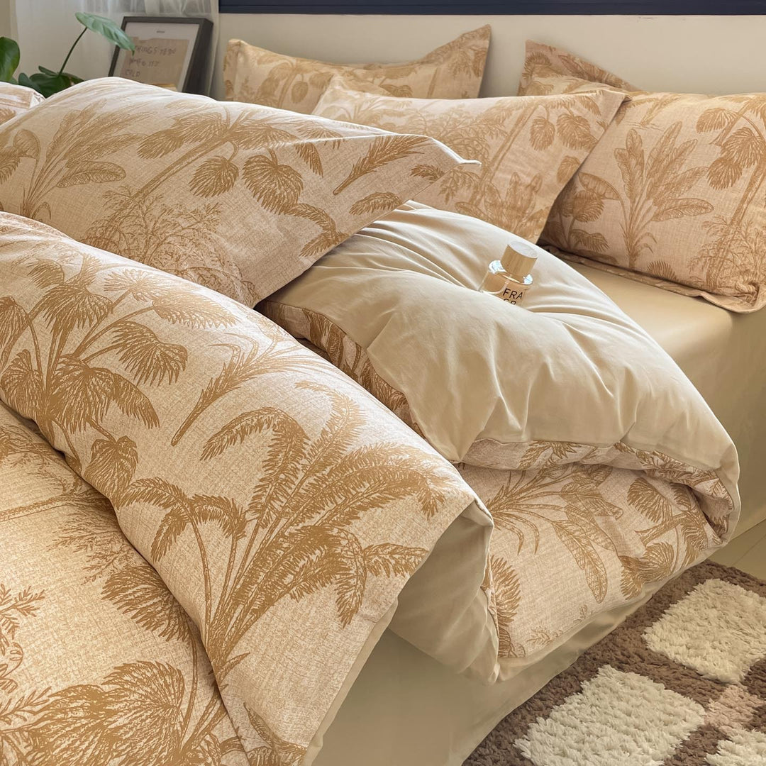 Whimsical Floral Print Duvet Cover Set