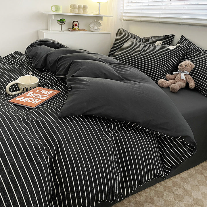 Checked Pattern Duvet Cover Set