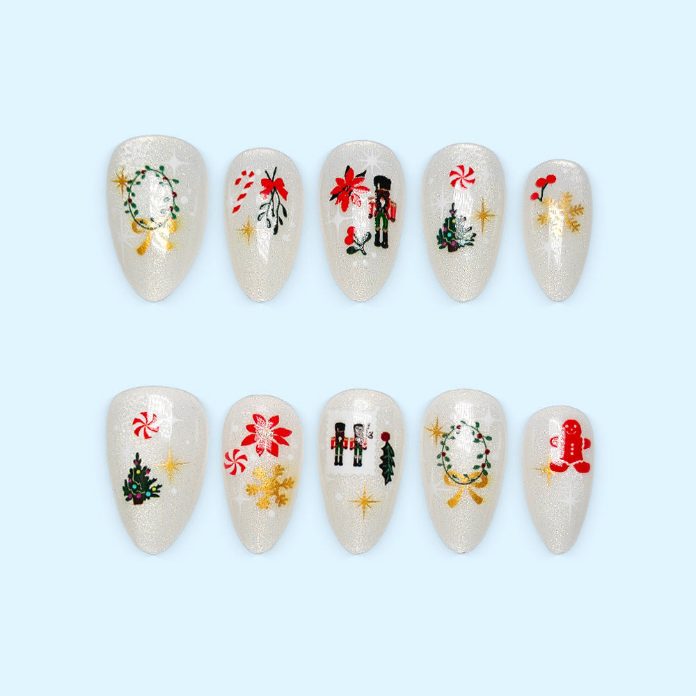 Artificial nails with festive Christmas designs Stornfield