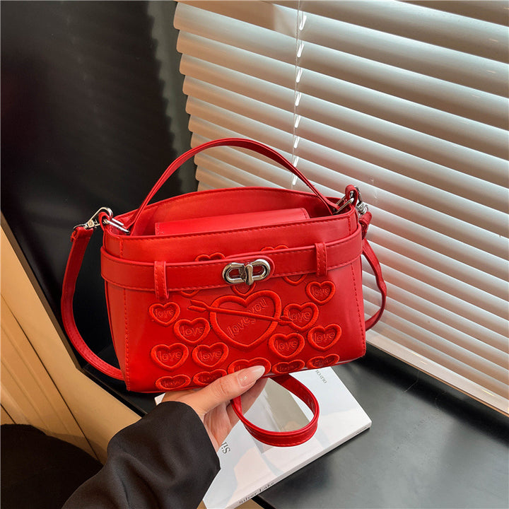 Embossed Heart Detail Handbag